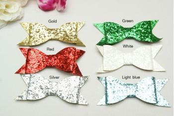 Flat Glitter Bow, L, 10.5 cm, Pack of 2